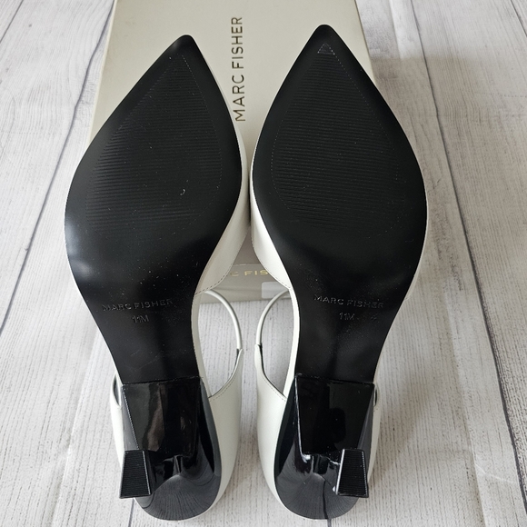 Marc Fisher Women's White Slingback Heels Size 11 Women - Picture 10 of 13